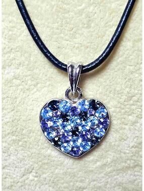 Cookie Lee Heart Crystals Necklace on Adjustable Cord